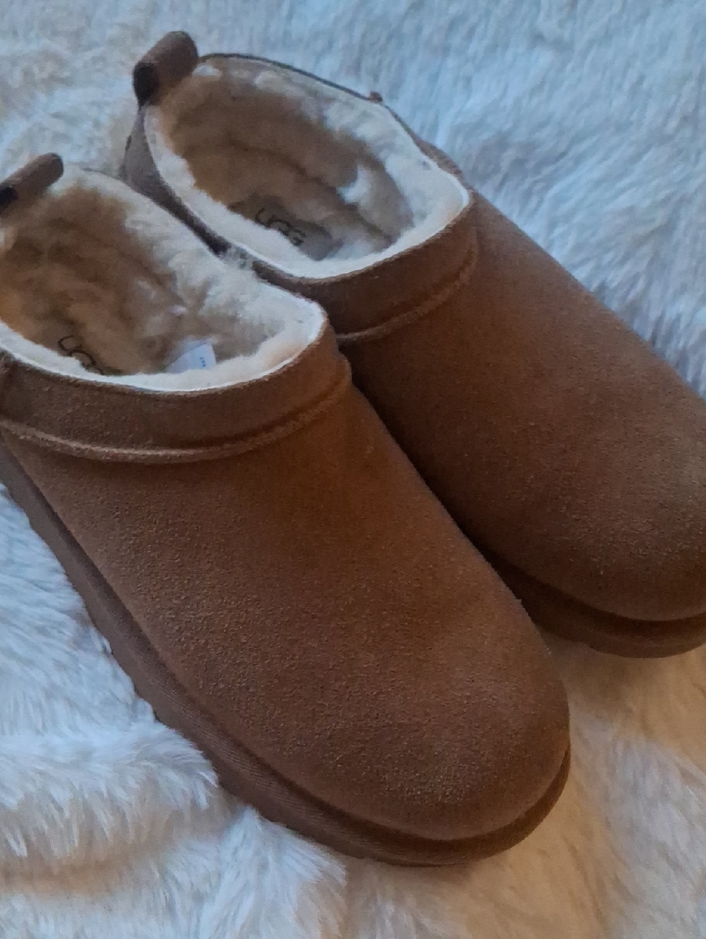 UGG Chestnut Suede Slip-On Shearling Lined Slipper